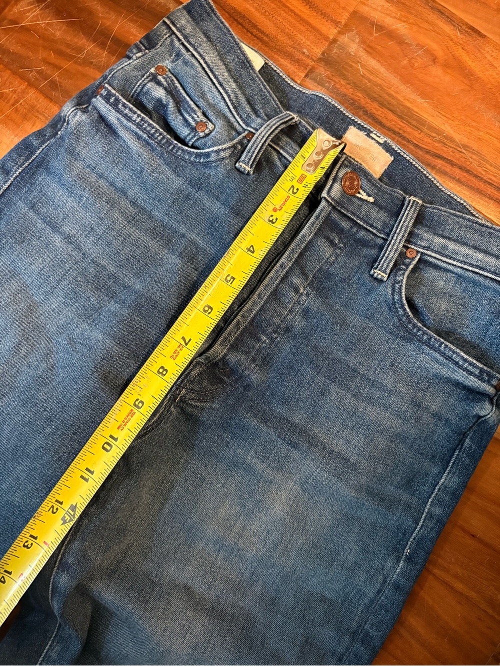 MOTHER The Tomcat Roller High Rise Wide Leg Jeans Size 28 Dark Wash (1493) - Picture 7 of 10